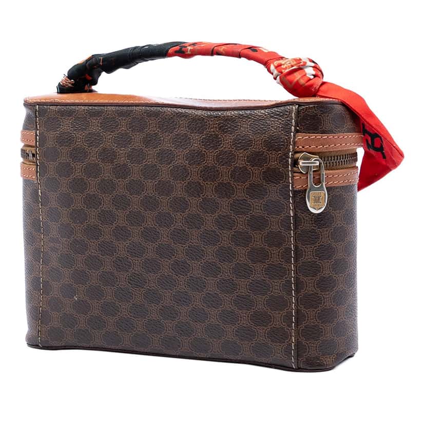 Celine Macadam Coated Canvas Vanity Bag Brown Very good condition - Back View