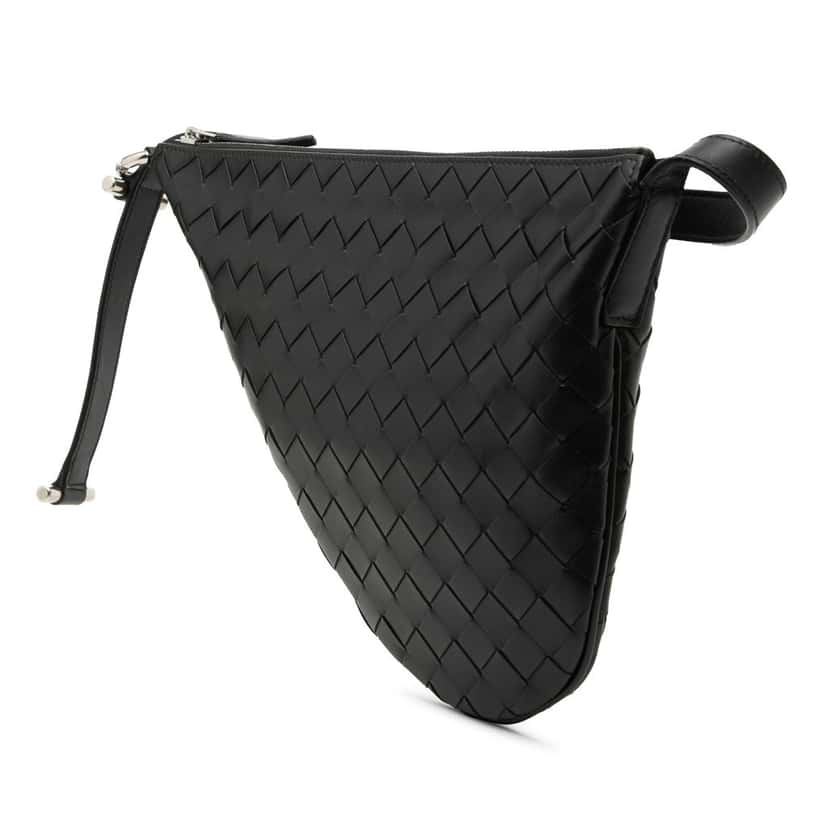 Bottega Veneta Small Leather Intrecciato Virgule Crossbody Black Leather Very good condition - Back View