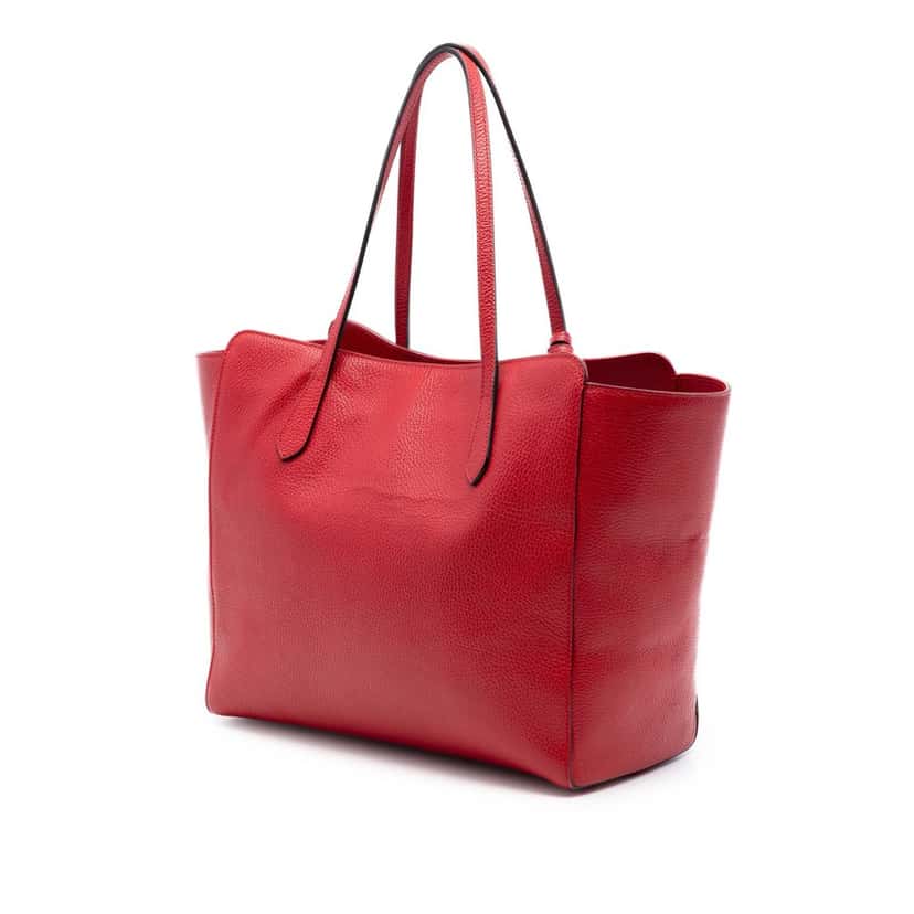Gucci Medium Leather Swing Tote Red Leather Very good condition - Back View
