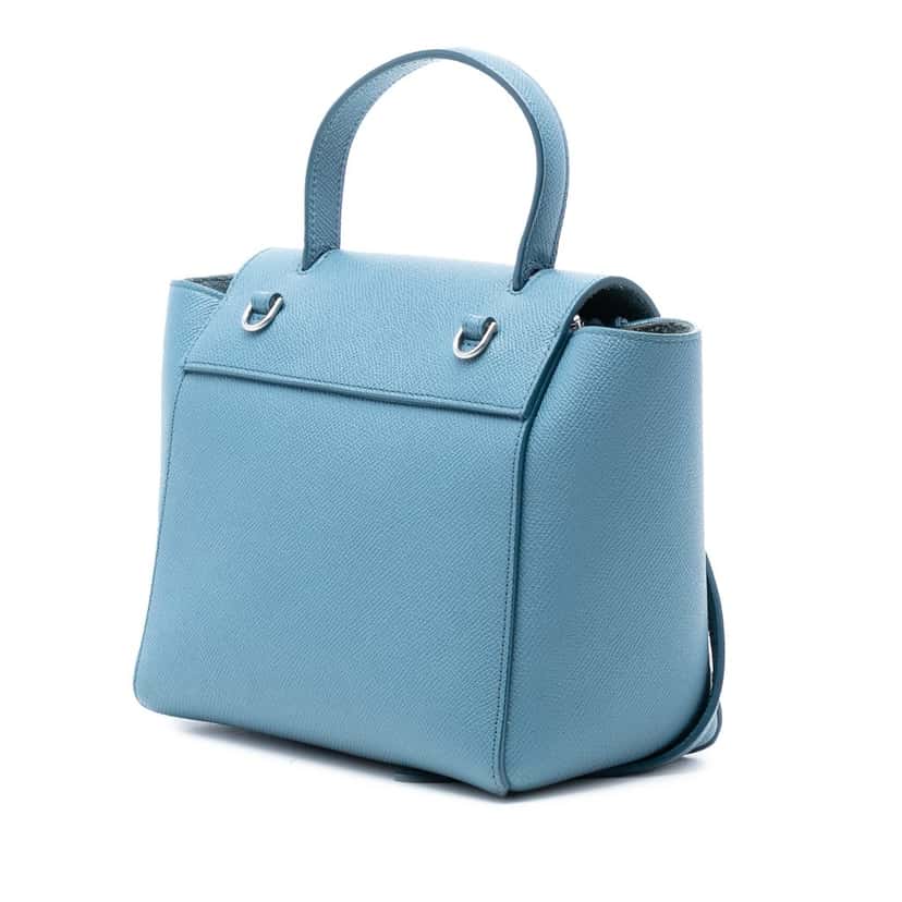 Celine Nano Grained Calfskin Belt Bag Blue Leather Very good condition - Back View