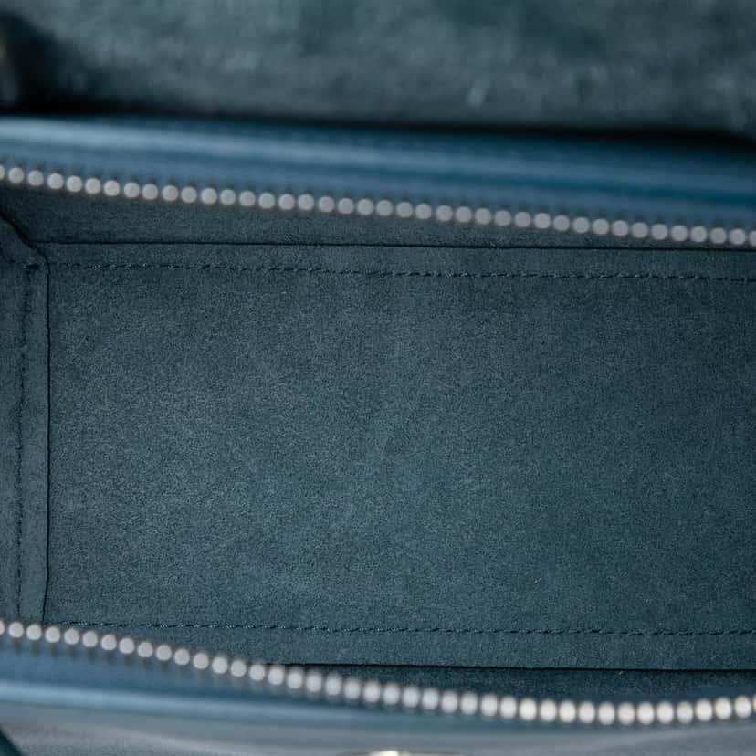 Celine Nano Grained Calfskin Belt Bag Blue Leather Very good condition - Model View