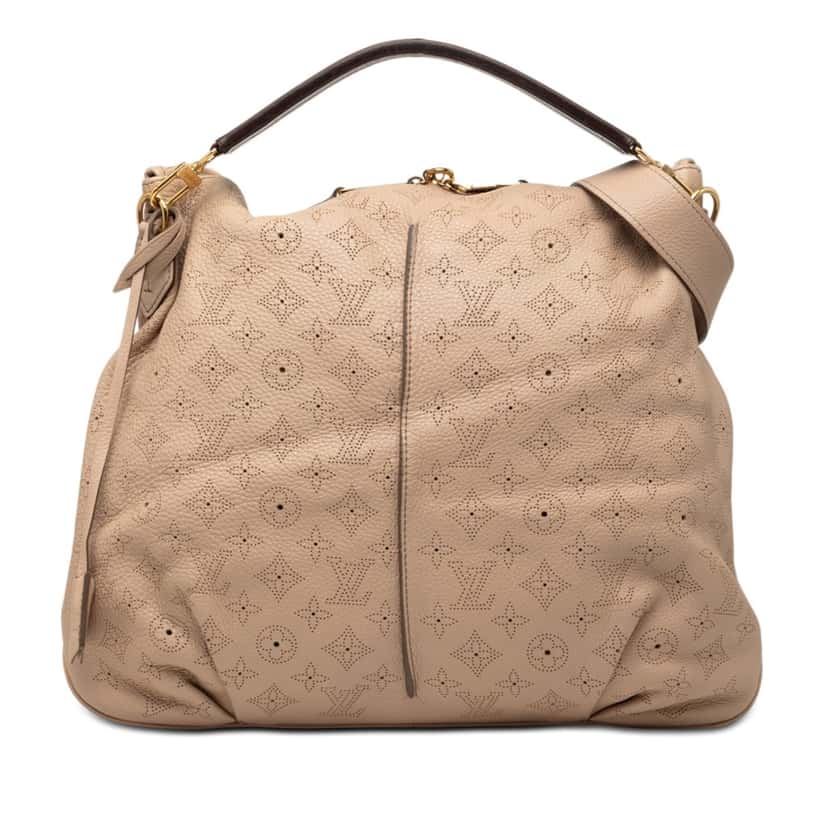Louis Vuitton Monogram Mahina Selene MM Beige Leather Very good condition - Front View