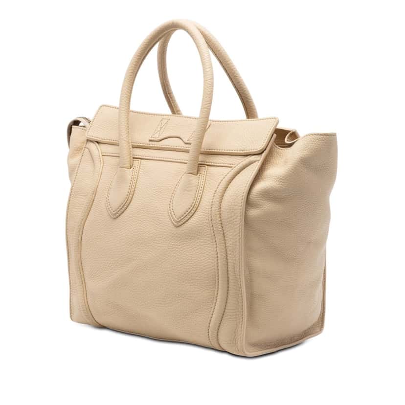 Celine Mini Leather Luggage Tote Beige Leather Very good condition - Back View