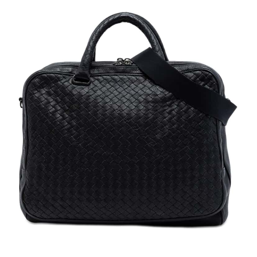Bottega Veneta Nappa Intrecciato Briefcase Black Leather Very good condition - Front View