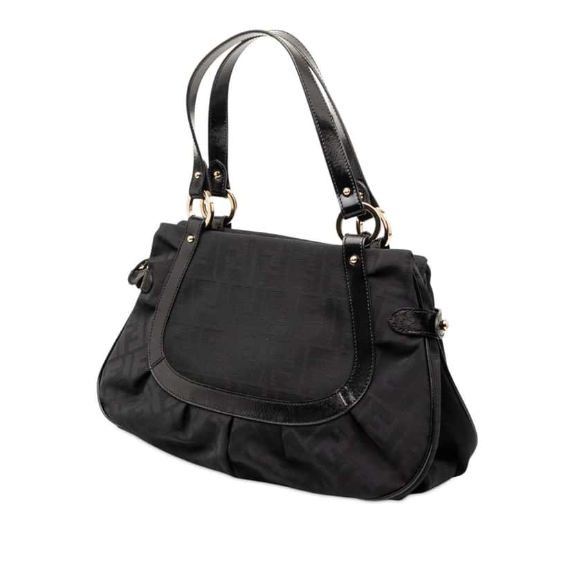 Fendi Zucca Canvas Chef Shoulder Bag Black Very good condition - Back View
