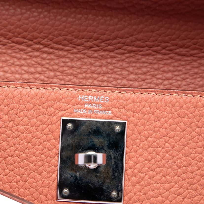 Hermès Clemence Kelly II Retourne 28 Orange Leather Very good condition - Box View