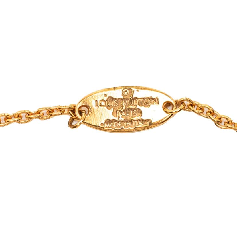Louis Vuitton Gold Plated Monogram Flower Bracelet Gold Metal Very good condition - Model View