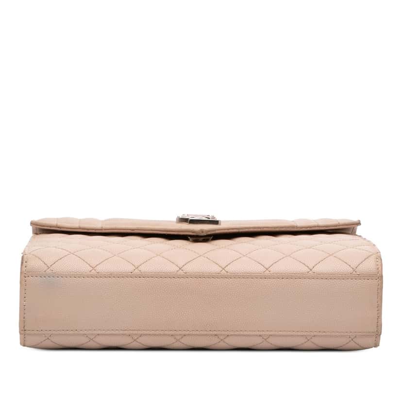 Saint Laurent Medium Grain De Poudre Triquilt Monogram Envelope Bag Brown Leather Very good condition - Inside View