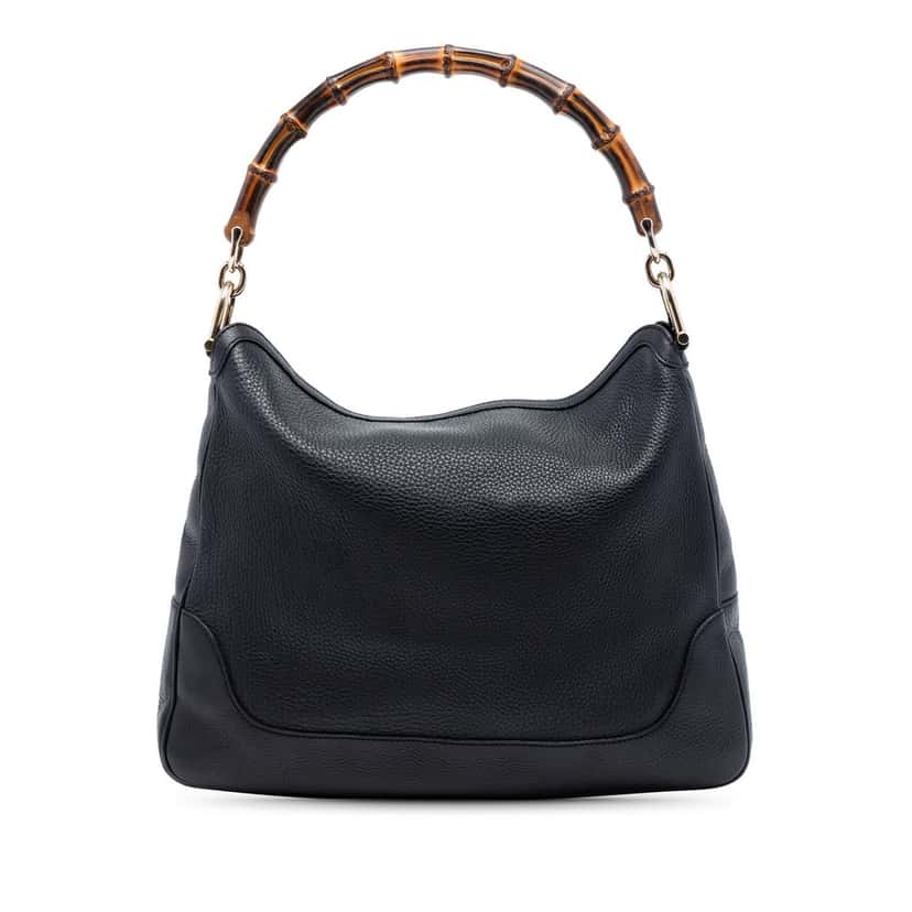 Gucci Calfskin Bamboo Diana Satchel Black Leather Very good condition - Front View
