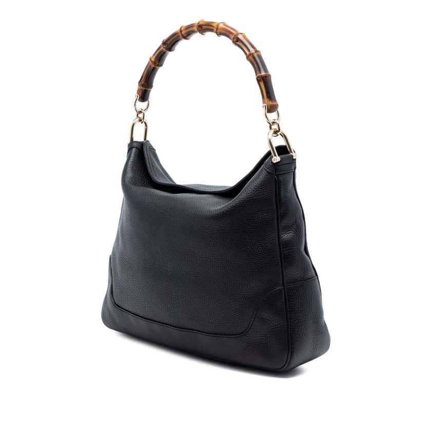 Gucci Calfskin Bamboo Diana Satchel Black Leather Very good condition - Back View