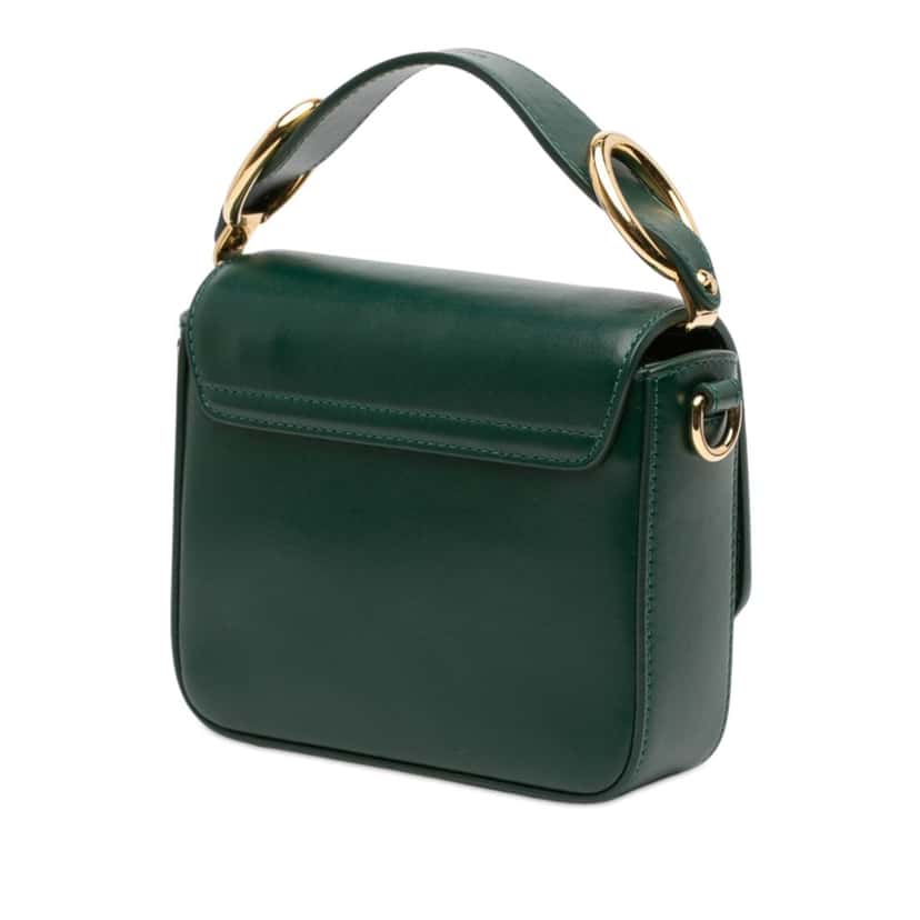 Chloé Mini Leather C Satchel Green Leather Very good condition - Back View