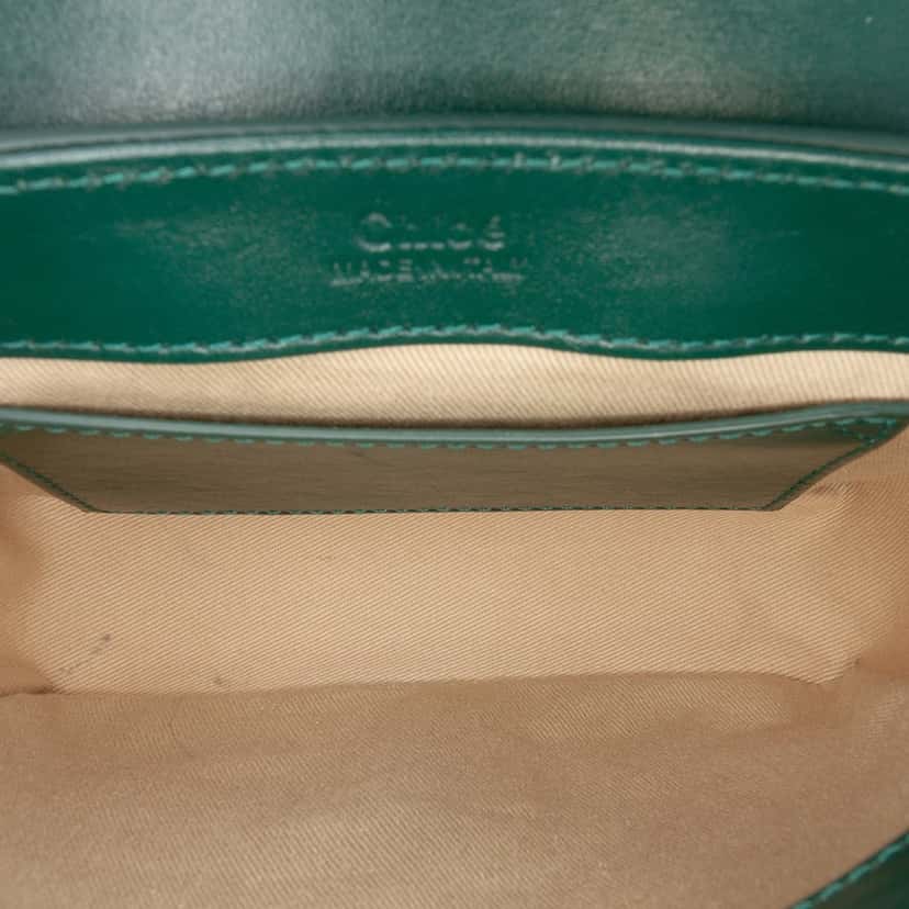 Chloé Mini Leather C Satchel Green Leather Very good condition - Model View