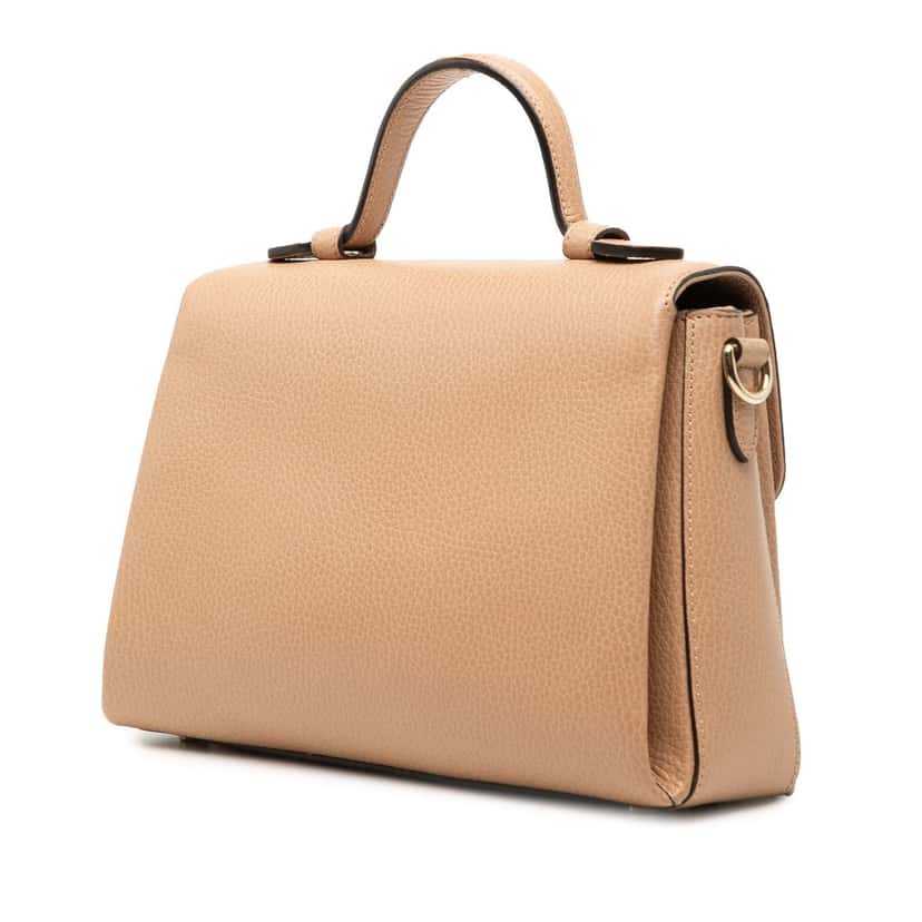 Gucci Small Dollar Calf Interlocking G Satchel Brown Leather Very good condition - Back View
