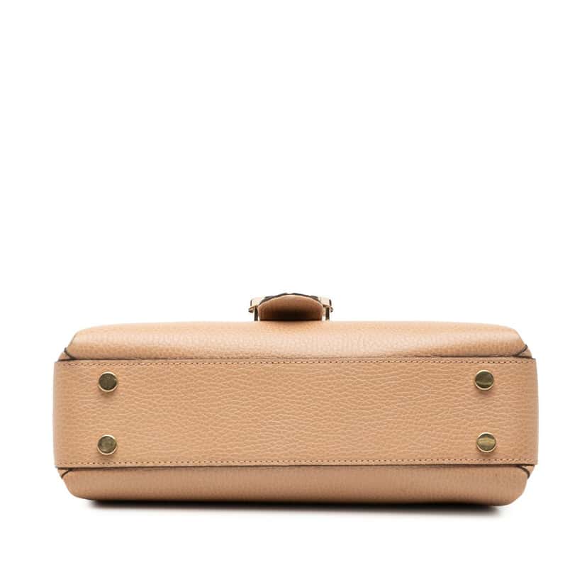 Gucci Small Dollar Calf Interlocking G Satchel Brown Leather Very good condition - Inside View