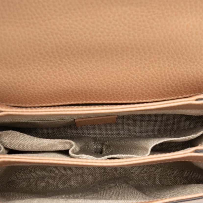 Gucci Small Dollar Calf Interlocking G Satchel Brown Leather Very good condition - Model View