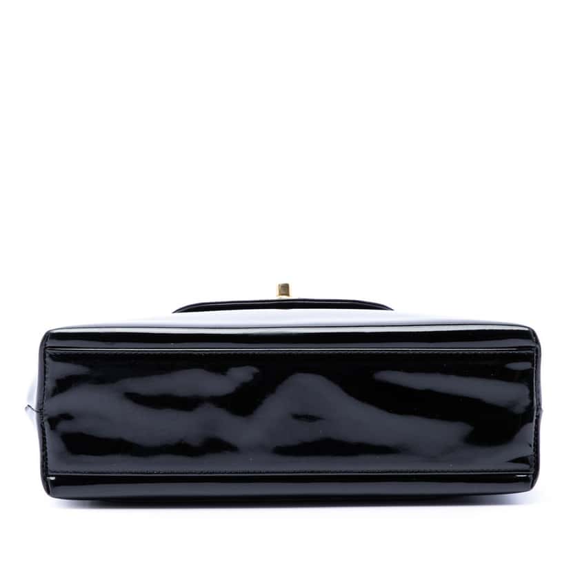 Chanel Patent Kelly Top Handle Flap Black Leather Very good condition - Inside View