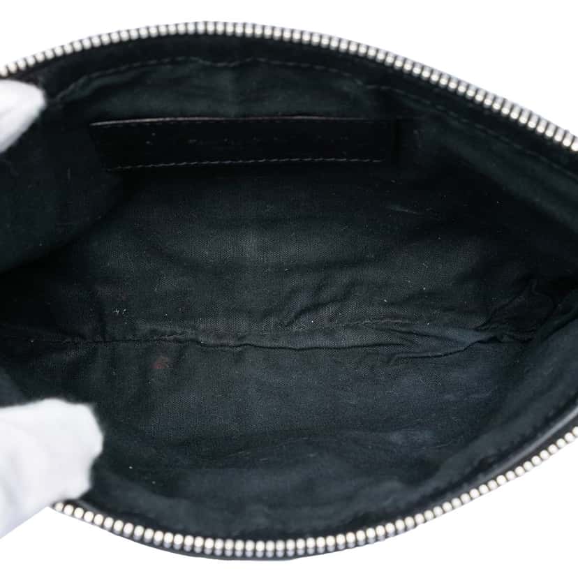 Balenciaga Lambskin Motocross Classic Clip S Clutch Black Leather Very good condition - Model View