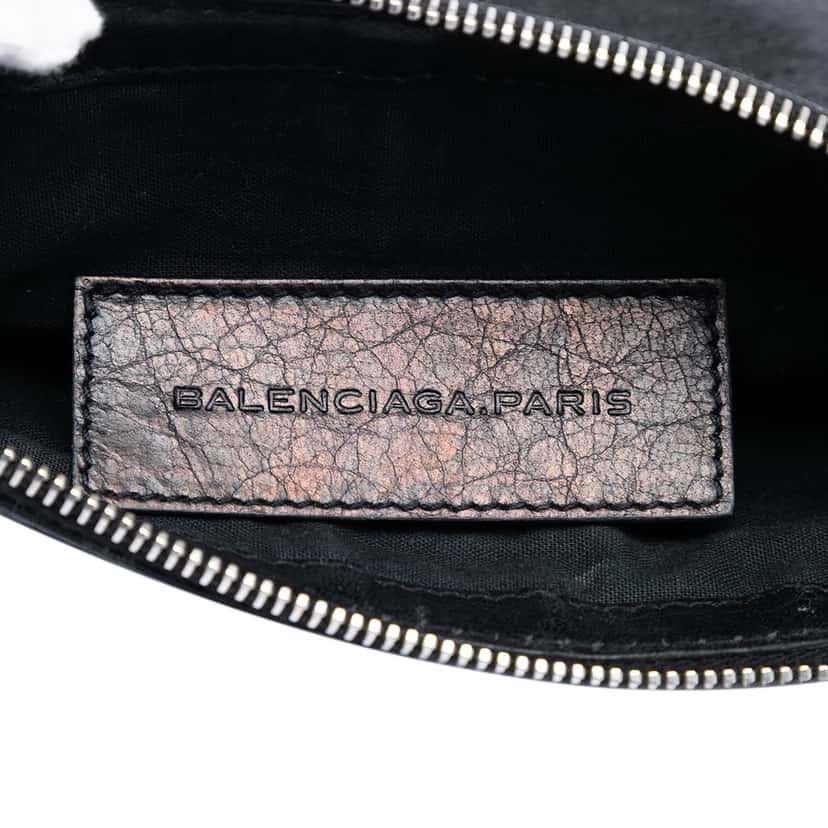 Balenciaga Lambskin Motocross Classic Clip S Clutch Black Leather Very good condition - Box View