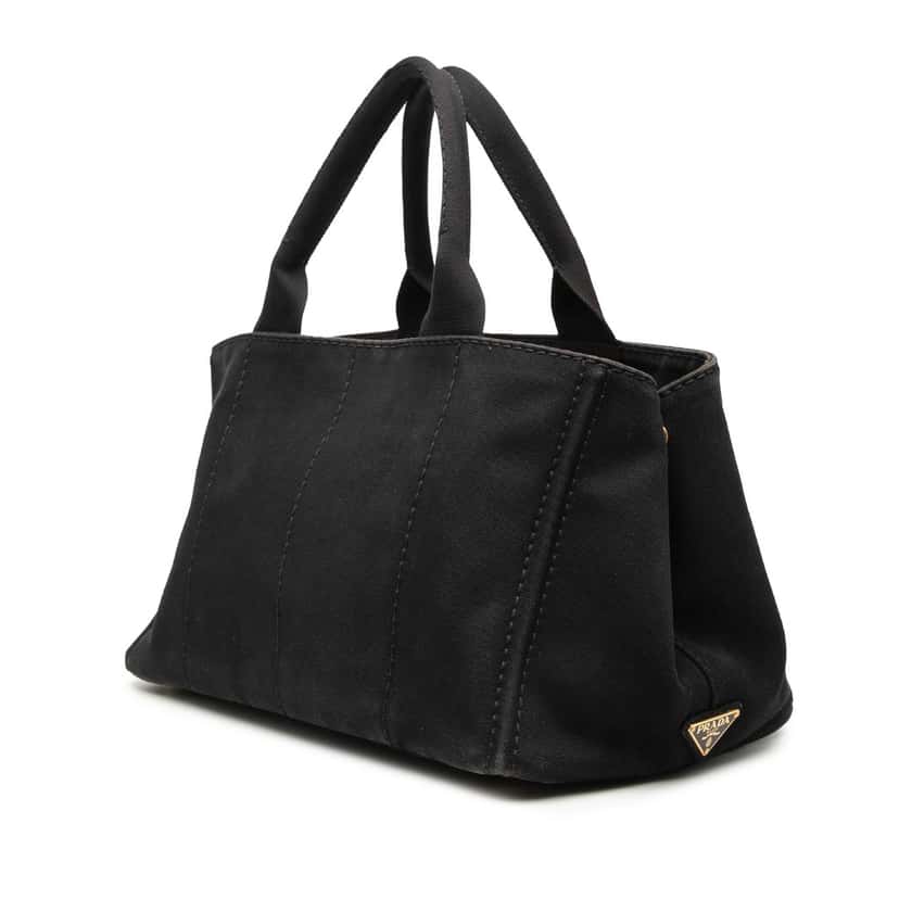 Prada Canvas Canapa Logo Satchel Black Very good condition - Back View