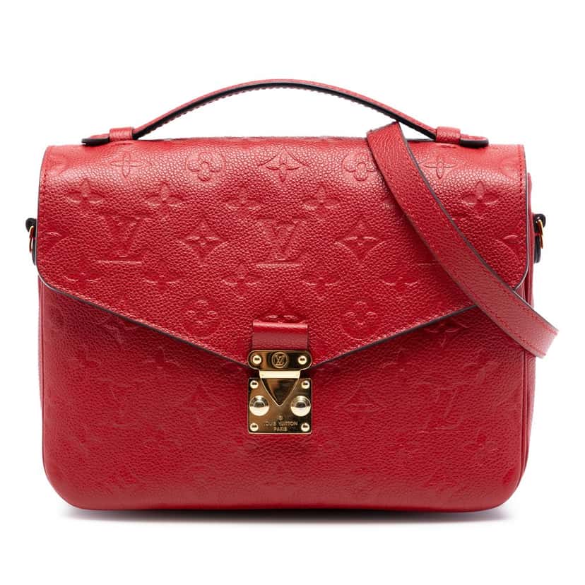 Louis Vuitton Monogram Empreinte Pochette Metis Red Leather Very good condition - Front View