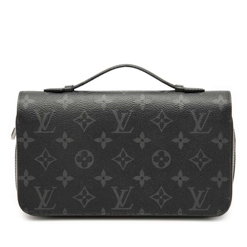 Louis Vuitton Monogram Eclipse Zippy XL Wallet Black Very good condition - Front View