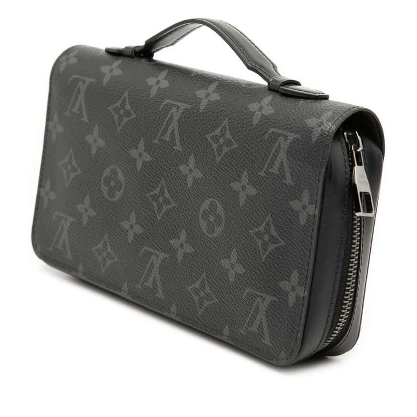 Louis Vuitton Monogram Eclipse Zippy XL Wallet Black Very good condition - Back View