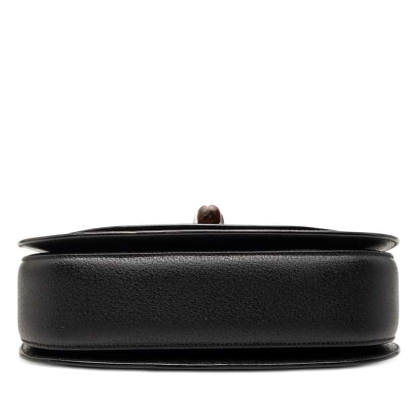 Gucci Small Grained Calfskin Bamboo Night Black Leather Very good condition - Inside View