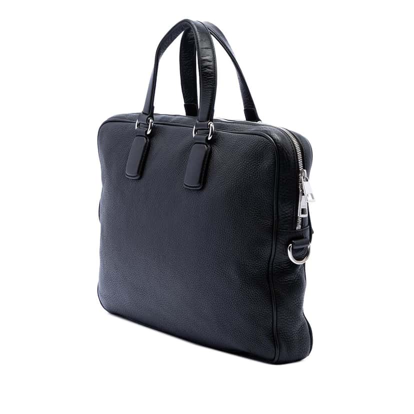 Gucci Calfskin Soho Briefcase Black Leather Very good condition - Back View