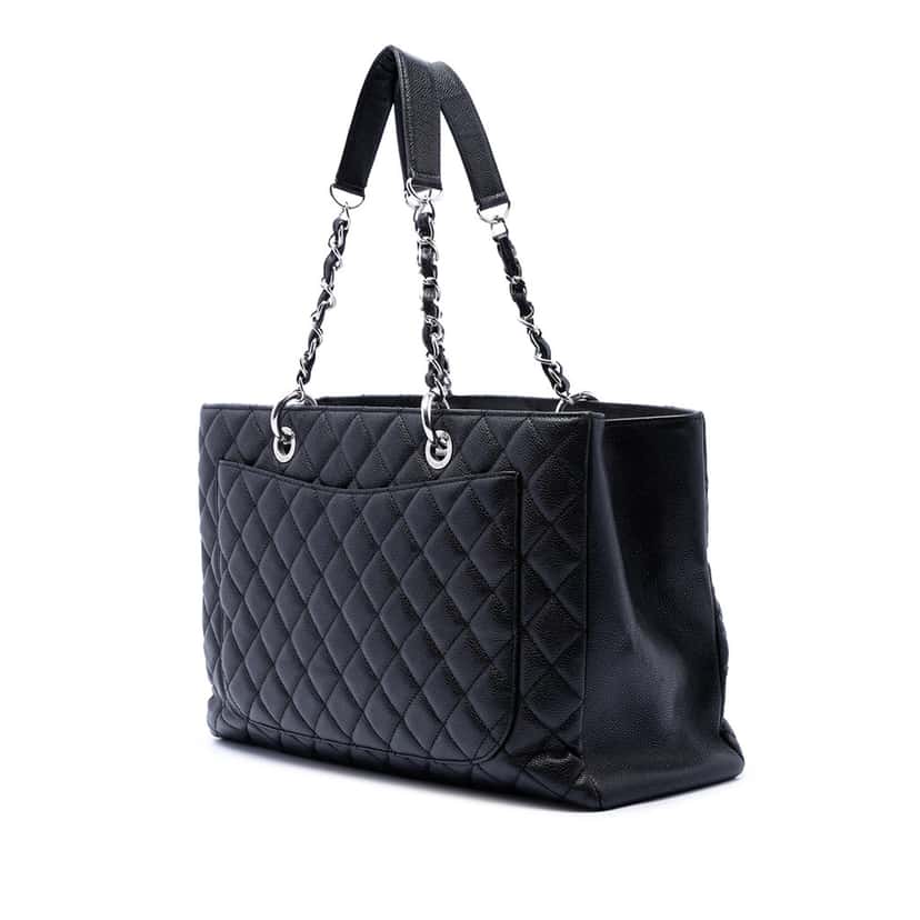 Chanel Caviar Grand Shopping Tote XL Black Leather Very good condition - Back View