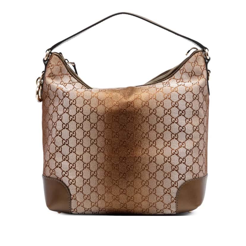 Gucci GG Lurex Heart Bit Shoulder Bag Brown Very good condition - Front View