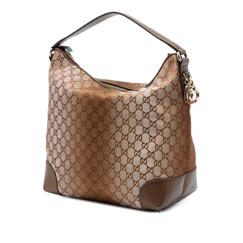 Gucci GG Lurex Heart Bit Shoulder Bag Brown Very good condition - Back View