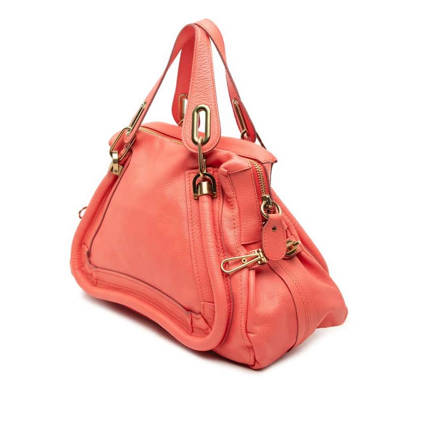 Chloé Medium Leather Paraty Satchel Orange Leather Very good condition - Back View