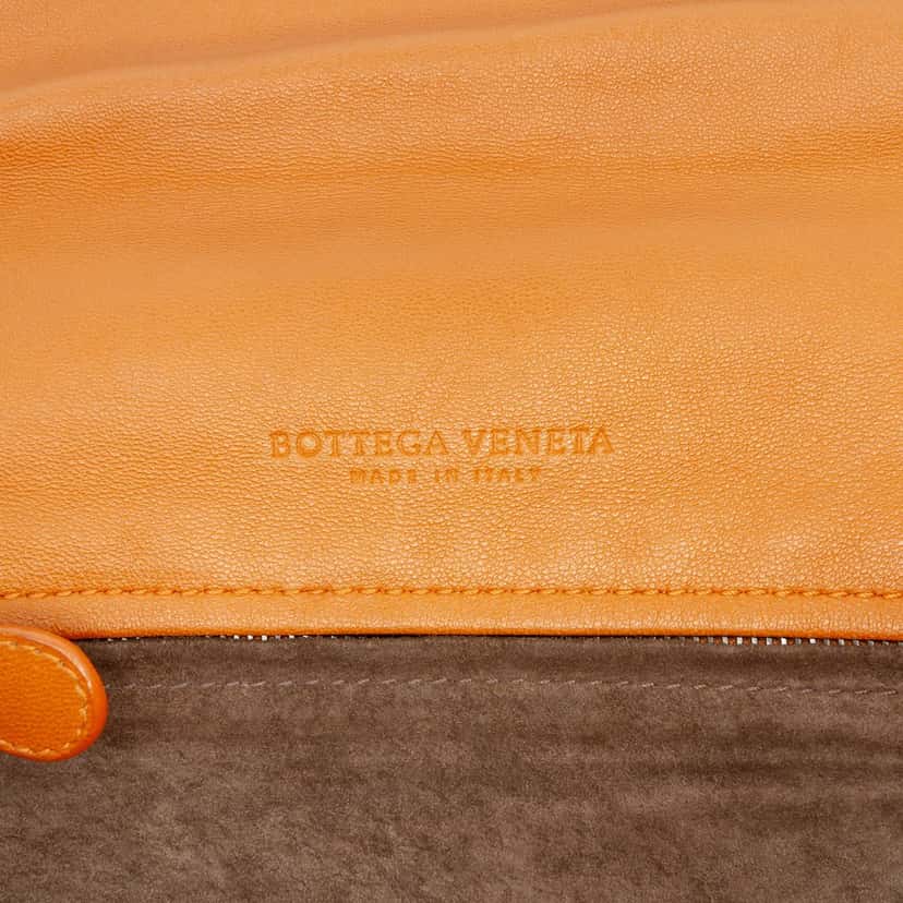 Bottega Veneta Nappa Intrecciato Flap Crossbody Orange Leather Very good condition - Box View