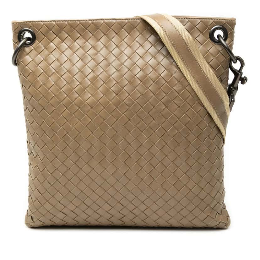 Bottega Veneta Nappa Intrecciato Crossbody Brown Leather Very good condition - Front View