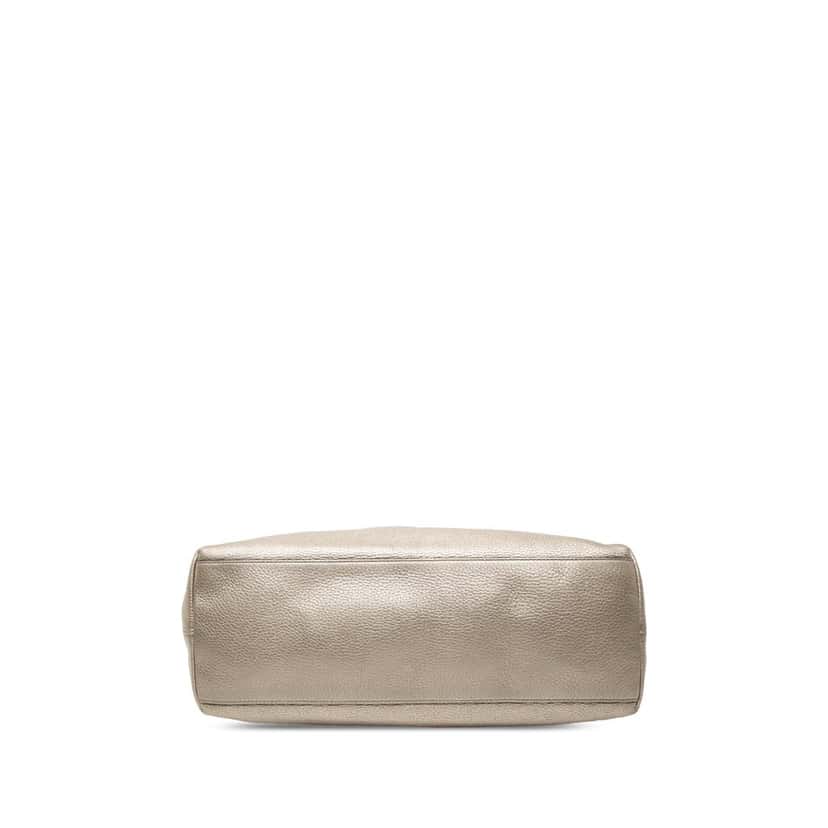 Gucci Medium Metallic Calfskin Soho Chain Tote Gold Leather Very good condition - Inside View