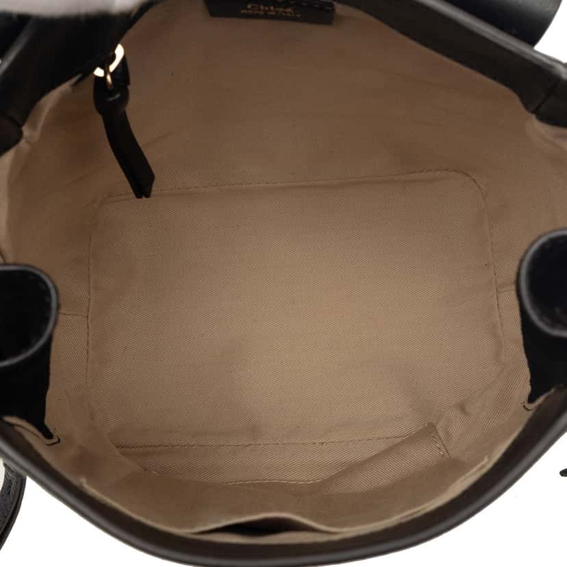 Chloé Medium Calfskin and Suede Faye Backpack Black Leather Good condition - Model View