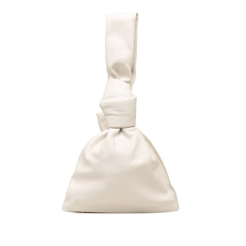 Bottega Veneta Mini Calfskin BV Twist Bag White Leather Very good condition - Front View