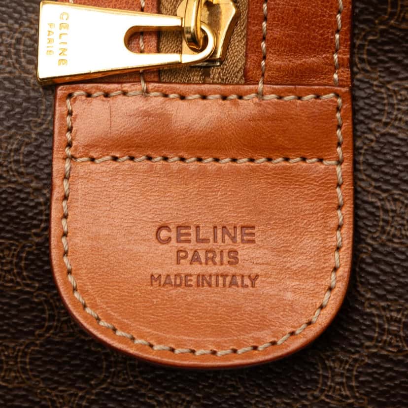 Celine Macadam Coated Canvas Boston Bag Brown Very good condition - Box View