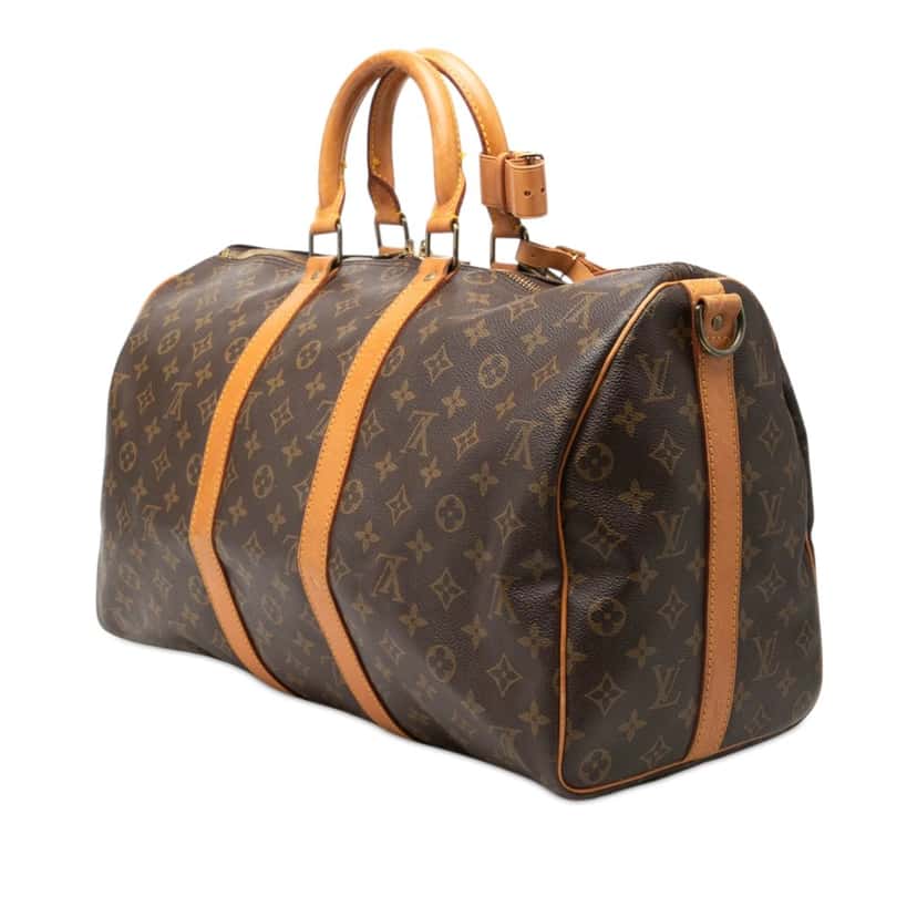 Louis Vuitton Monogram Keepall Bandouliere 45 Brown Very good condition - Back View
