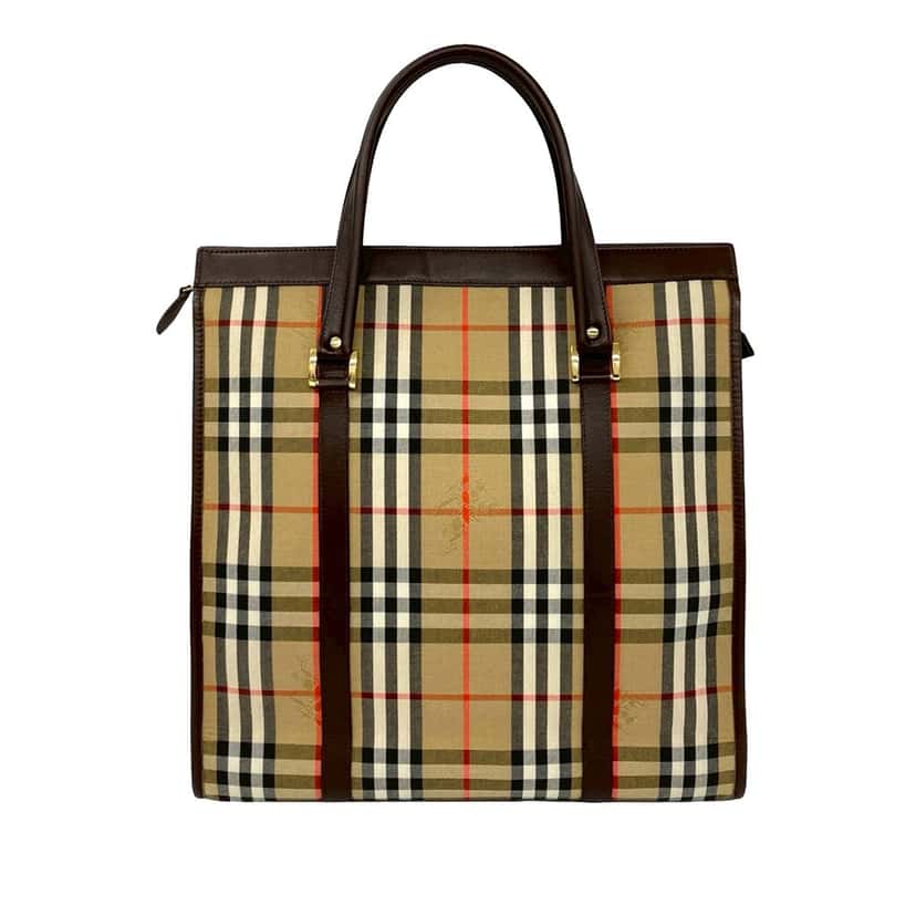 Burberry Haymarket Check Canvas Tote Beige Very good condition - Back View