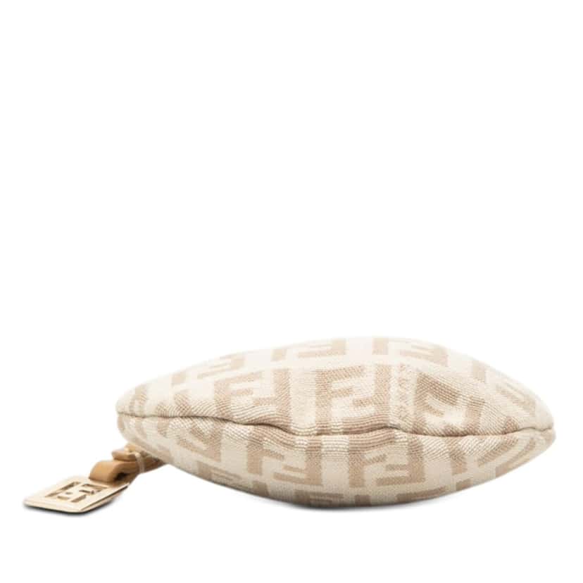 Fendi Zucchino Canvas Kiss Lock Coin Purse Beige Very good condition - Inside View