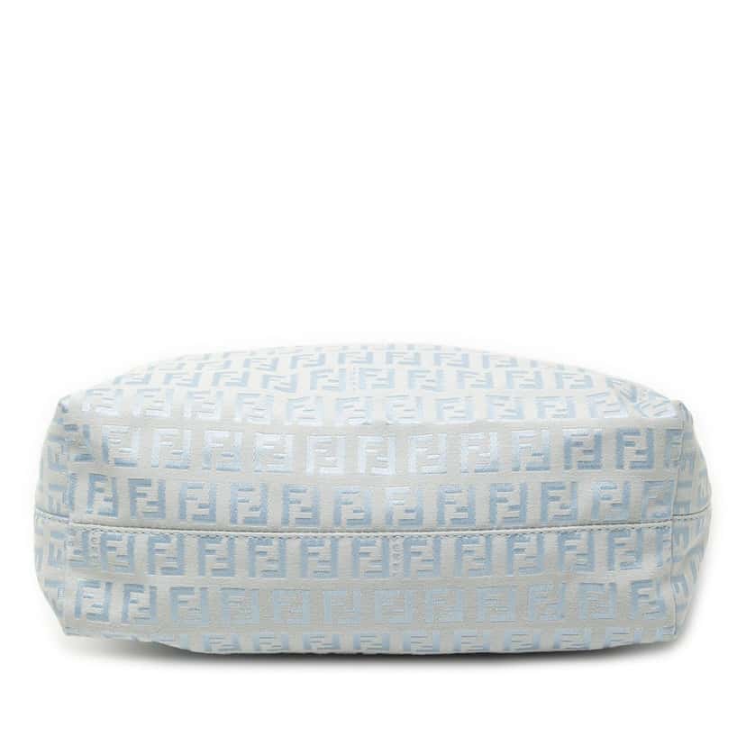 Fendi Small Zucchino Canvas Roll Tote Blue Very good condition - Inside View