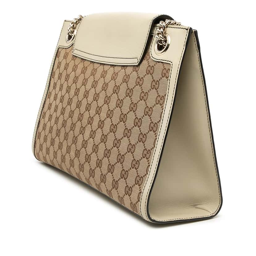 Gucci Large GG Canvas Emily Shoulder Bag Beige Very good condition - Back View