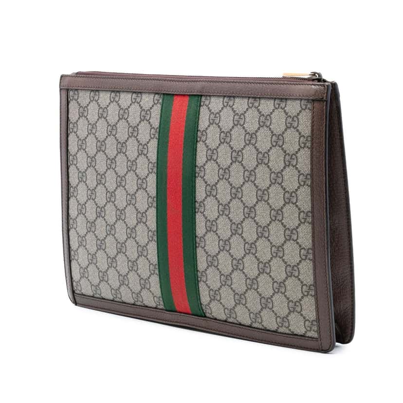 Gucci GG Supreme Ophidia Clutch Beige Very good condition - Back View