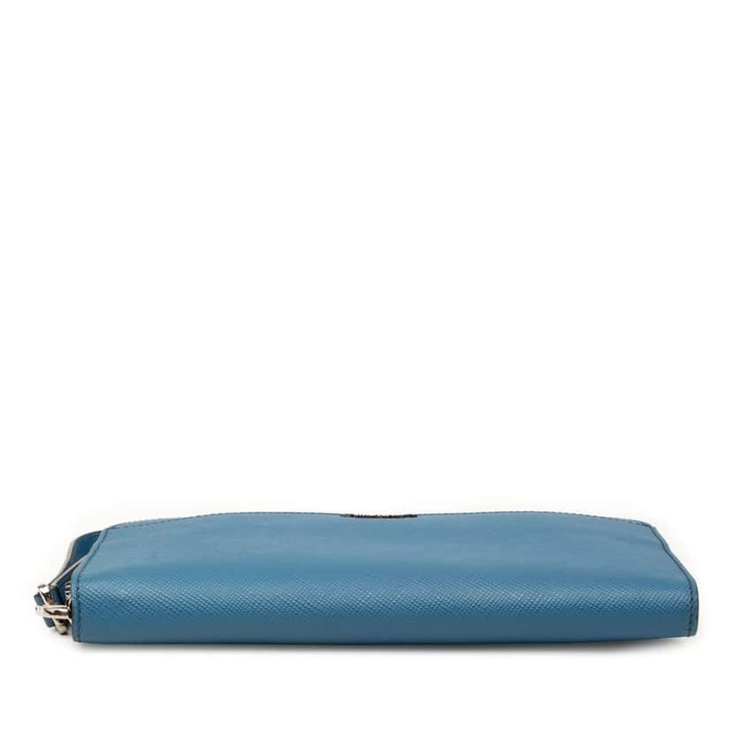 Prada Saffiano Clutch Blue Leather Very good condition - Inside View