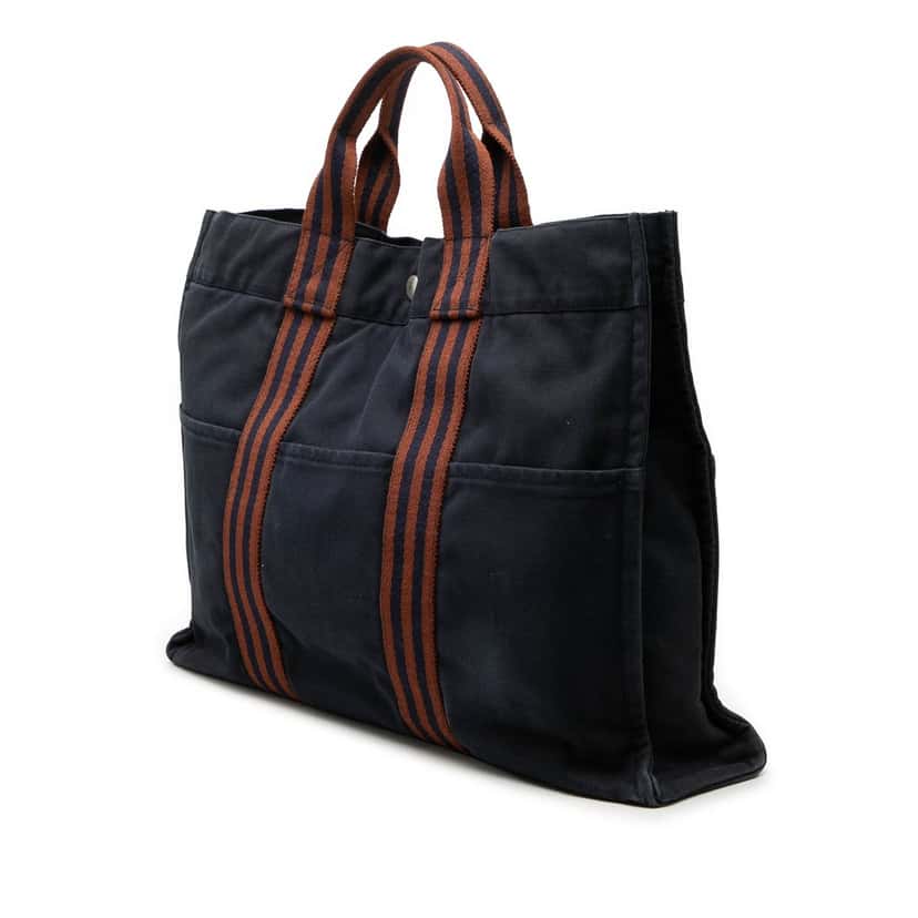 Hermès Canvas Fourre Tout MM Blue Very good condition - Back View