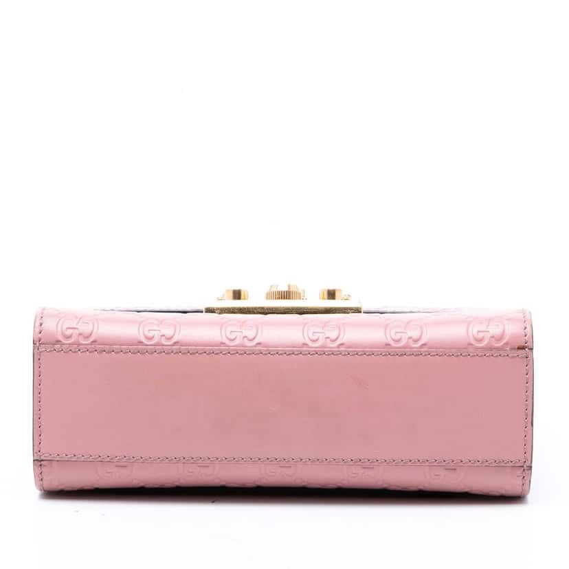Gucci Small Guccissima Padlock Crossbody Pink Leather Very good condition - Inside View
