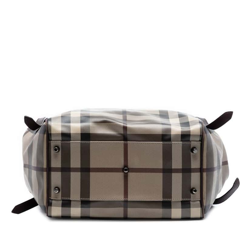 Burberry Small Smoke Check Coated Canvas Canterbury Tote Brown Very good condition - Inside View