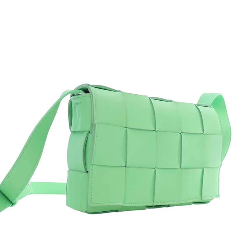Bottega Veneta Nappa Intrecciato Cassette Crossbody Green Leather Very good condition - Back View