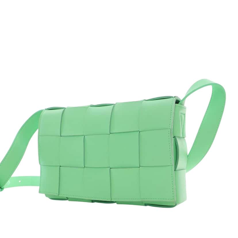 Bottega Veneta Nappa Intrecciato Cassette Crossbody Green Leather Very good condition - Inside View